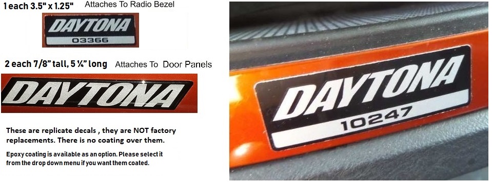 "Daytona" Custom Interior Decal Kit